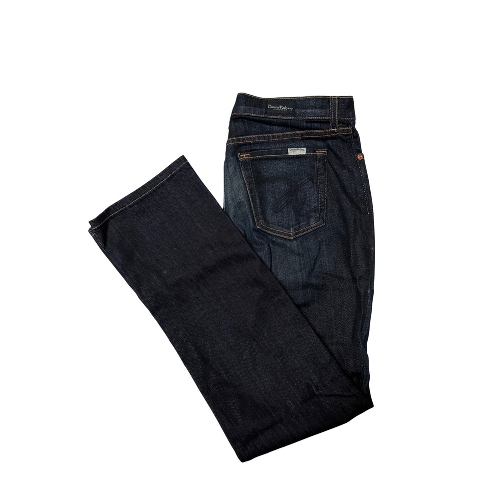 David Kahn Jeanswear Womens Dark Indigo Wash Straight Leg Denim Jeans 8P petite